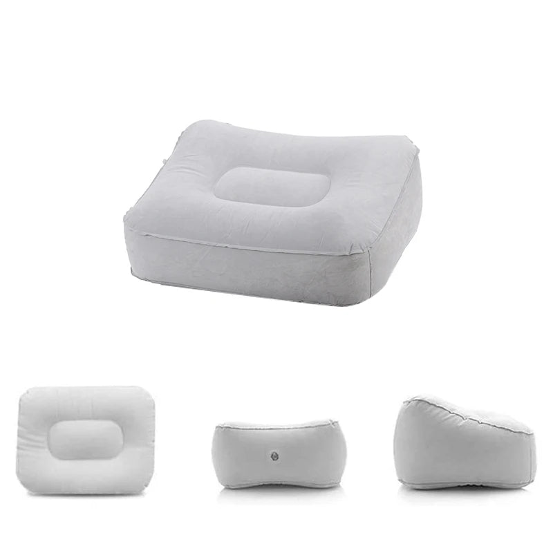 Useful Inflatable Portable Travel Footrest Pillow Folding Air Cushion Plane Train Bed Foot Rest Pad PVC For Travel Massage Car