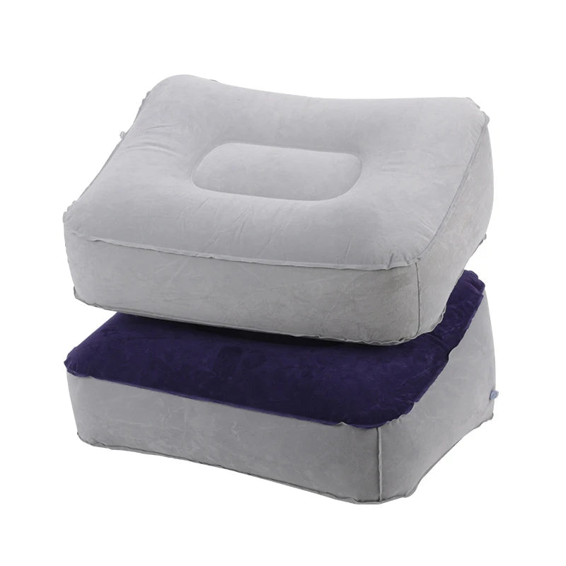 Useful Inflatable Portable Travel Footrest Pillow Folding Air Cushion Plane Train Bed Foot Rest Pad PVC For Travel Massage Car