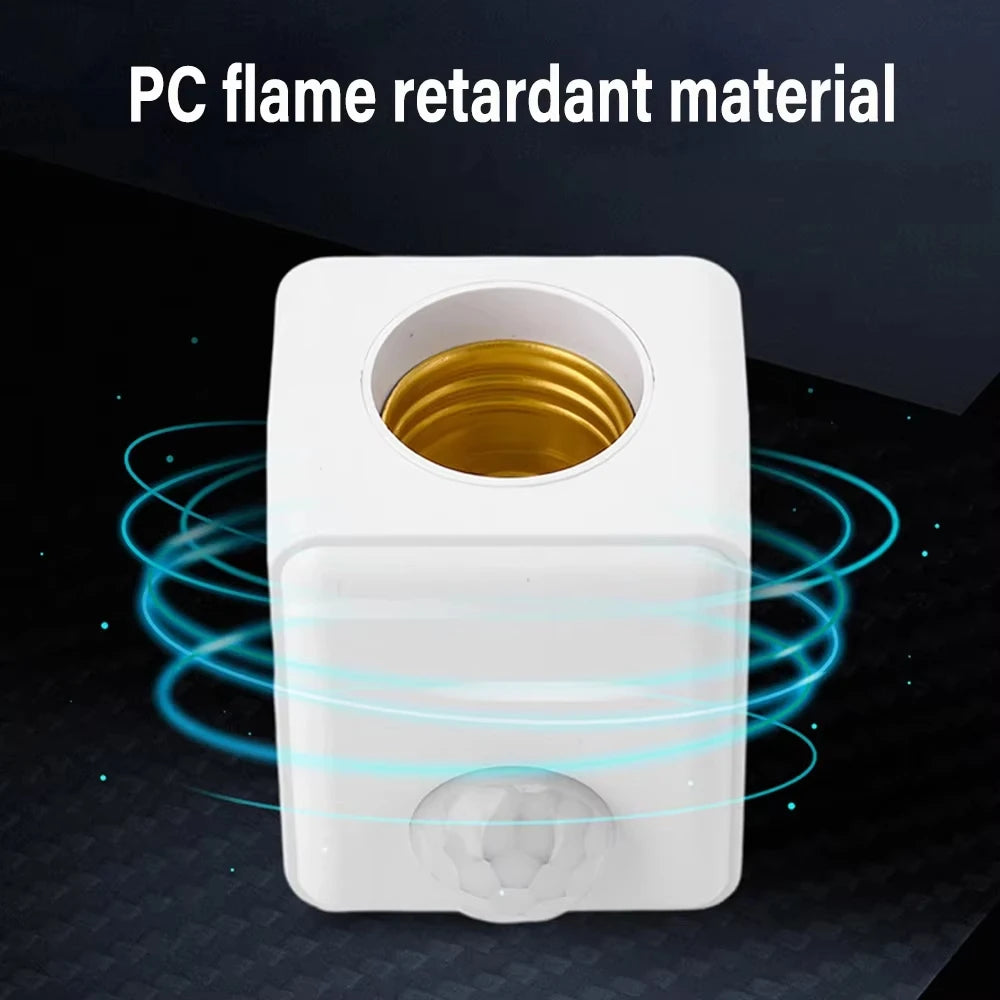 AC85-265V E27 Led Lamp Base with Motion Sensor PIR Human Induction Light Bulb Holder Socket Adapter Converter Adjustable